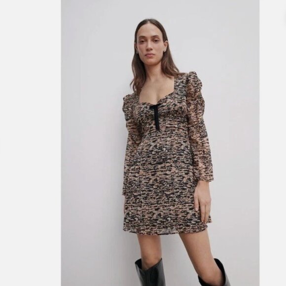 ZARA new with tag ANIMAL PRINT DRESS - small/medium - Picture 3 of 11